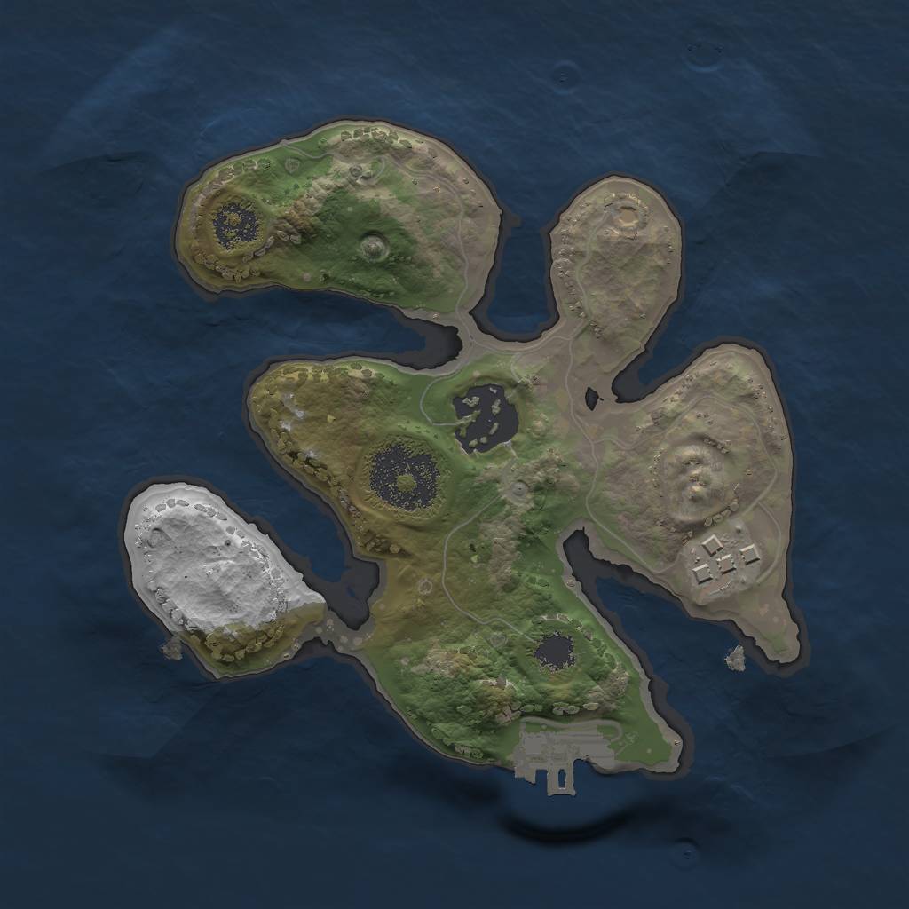 Rust Map: Procedural Map, Size: 2000, Seed: 4967599, 5 Monuments