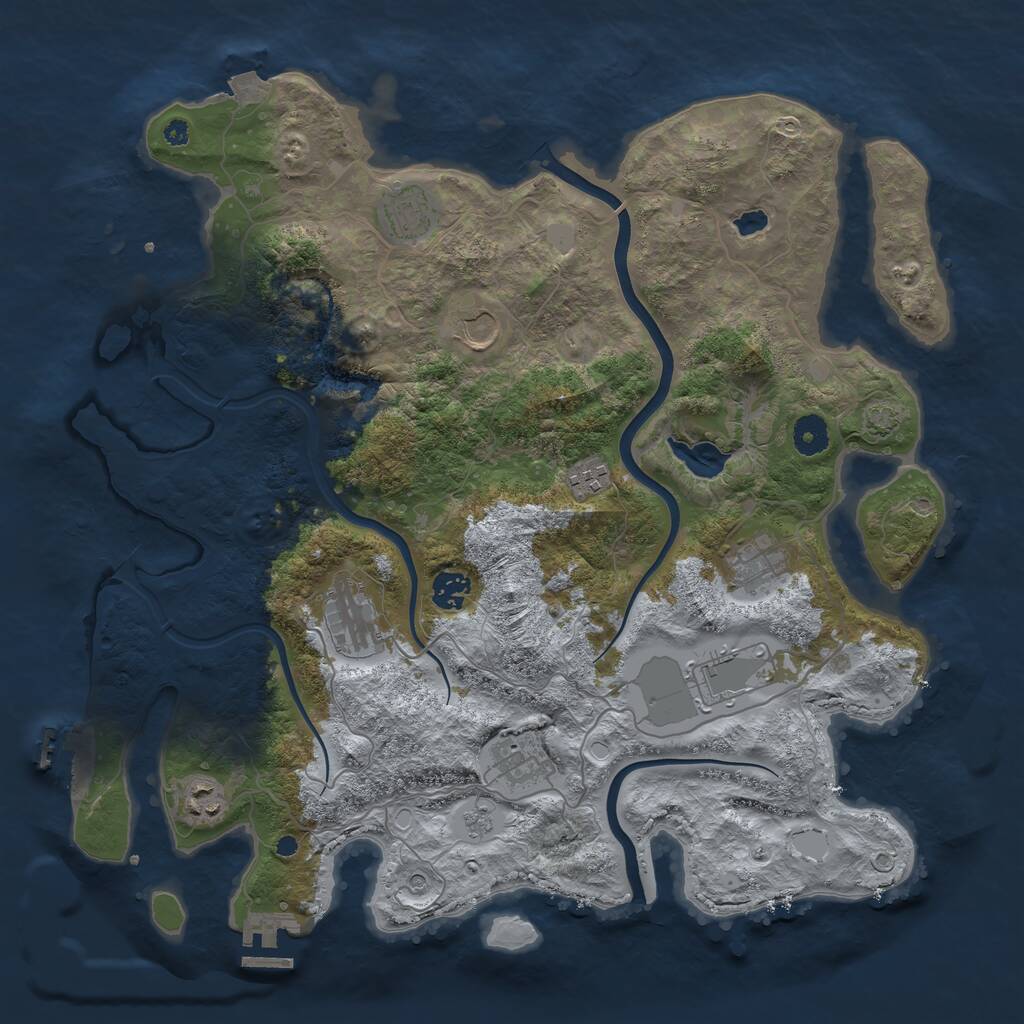 Rust Map: Procedural Map, Size: 4000, Seed: 1495906772, 15 Monuments