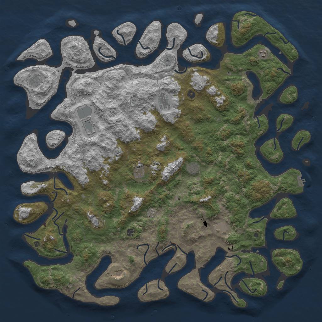 Rust Map: Procedural Map, Size: 6000, Seed: 10710, 15 Monuments