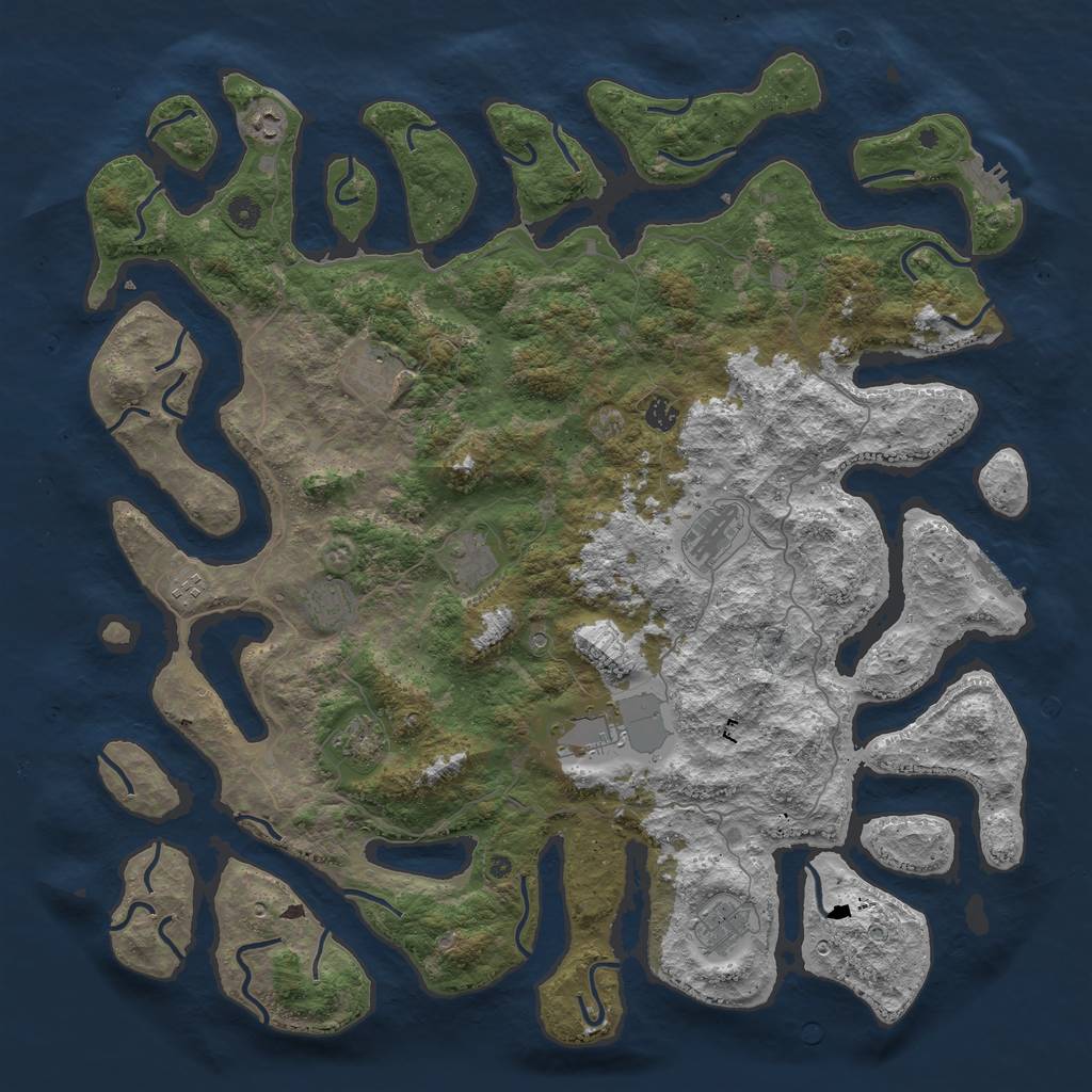 Rust Map: Procedural Map, Size: 5000, Seed: 136918, 15 Monuments