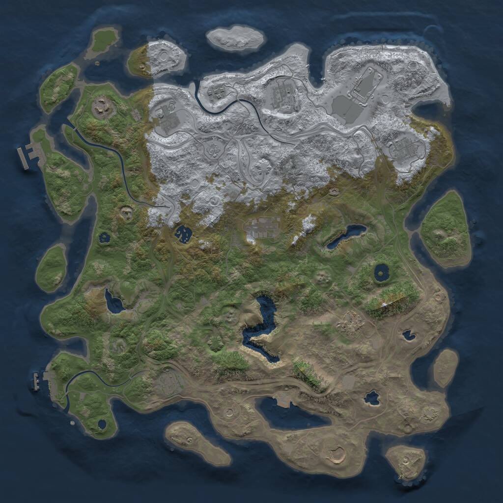 Rust Map: Procedural Map, Size: 4500, Seed: 486234862, 17 Monuments