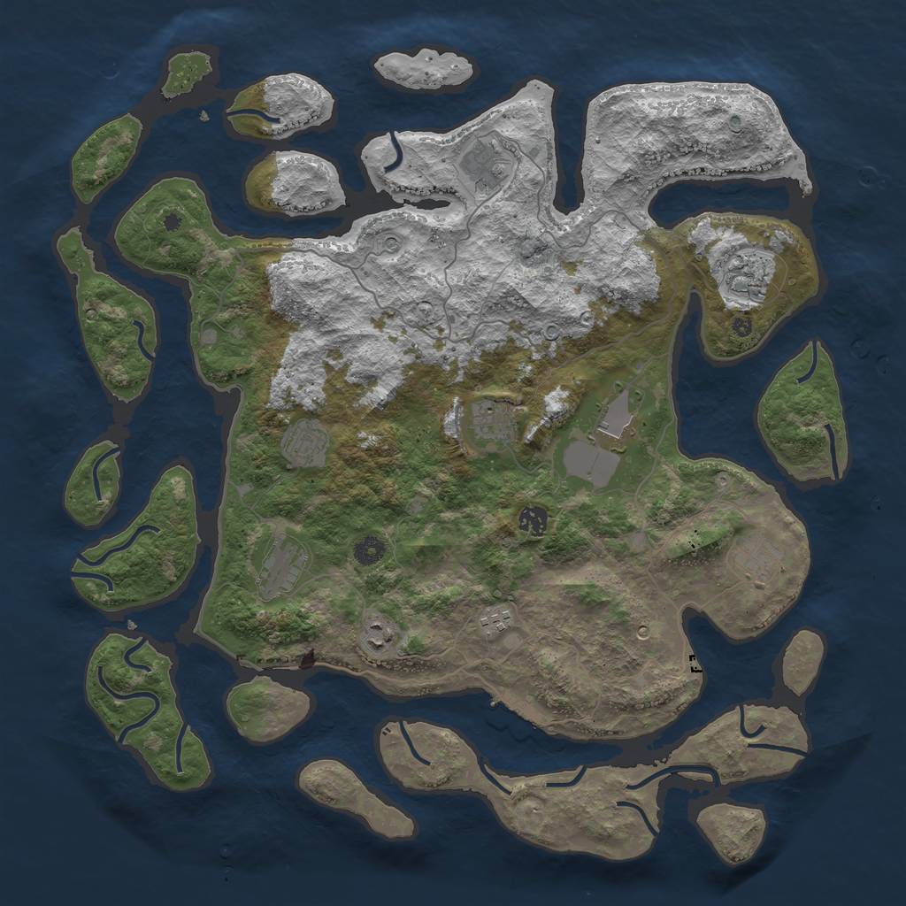 Rust Map: Procedural Map, Size: 4500, Seed: 486234862, 14 Monuments