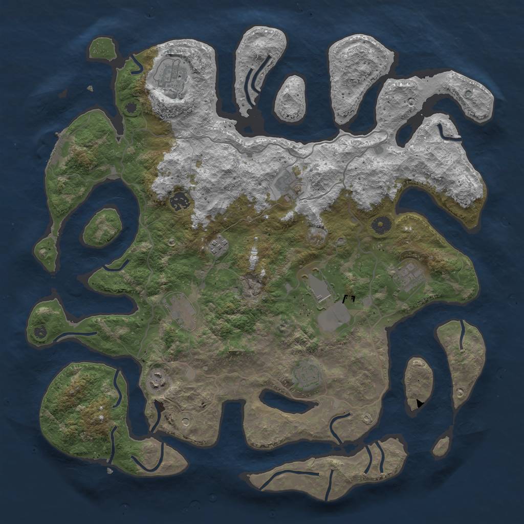 Rust Map: Procedural Map, Size: 4250, Seed: 189073, 13 Monuments