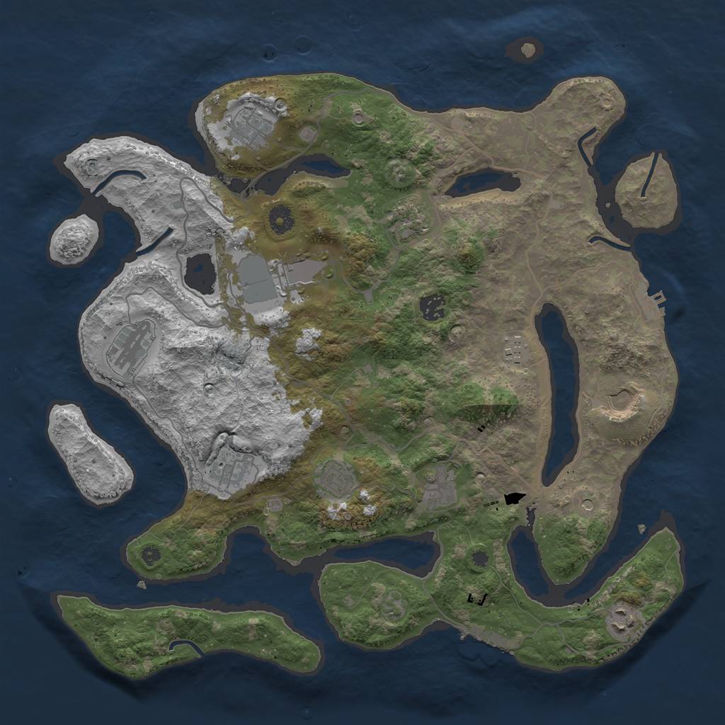 Rust Map: Procedural Map, Size: 4003, Seed: 1441133105, 16 Monuments