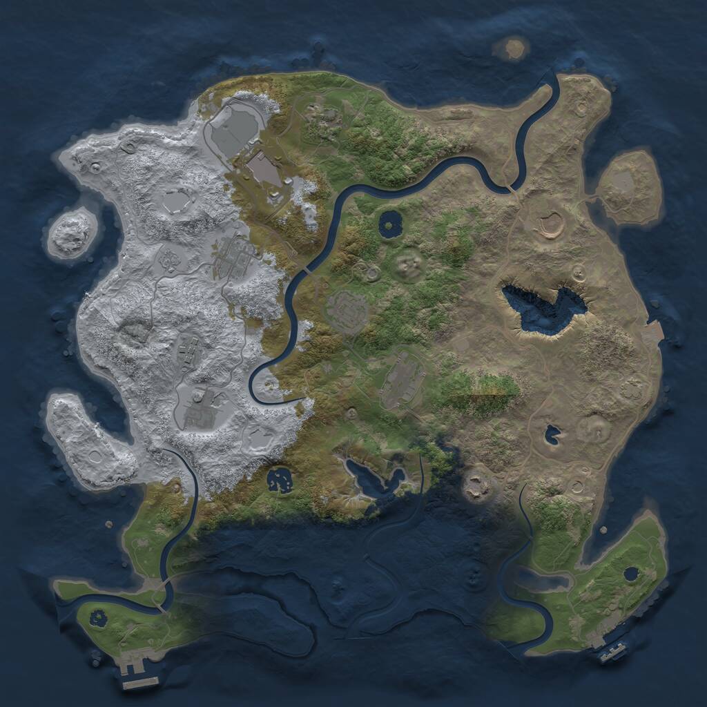 Rust Map: Procedural Map, Size: 4003, Seed: 1441133105, 16 Monuments