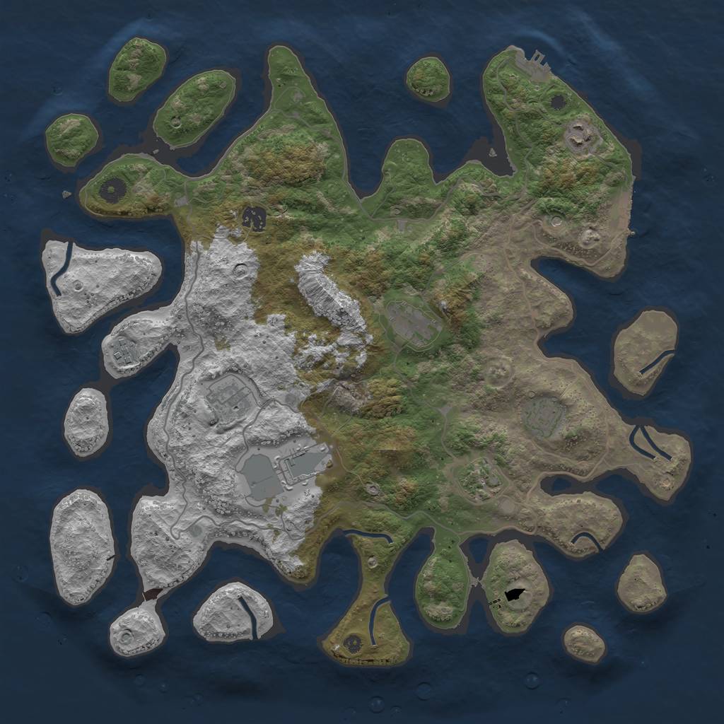 Rust Map: Procedural Map, Size: 4250, Seed: 571854, 13 Monuments