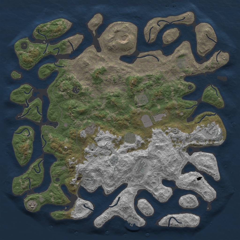 Rust Map: Procedural Map, Size: 5000, Seed: 54970, 15 Monuments