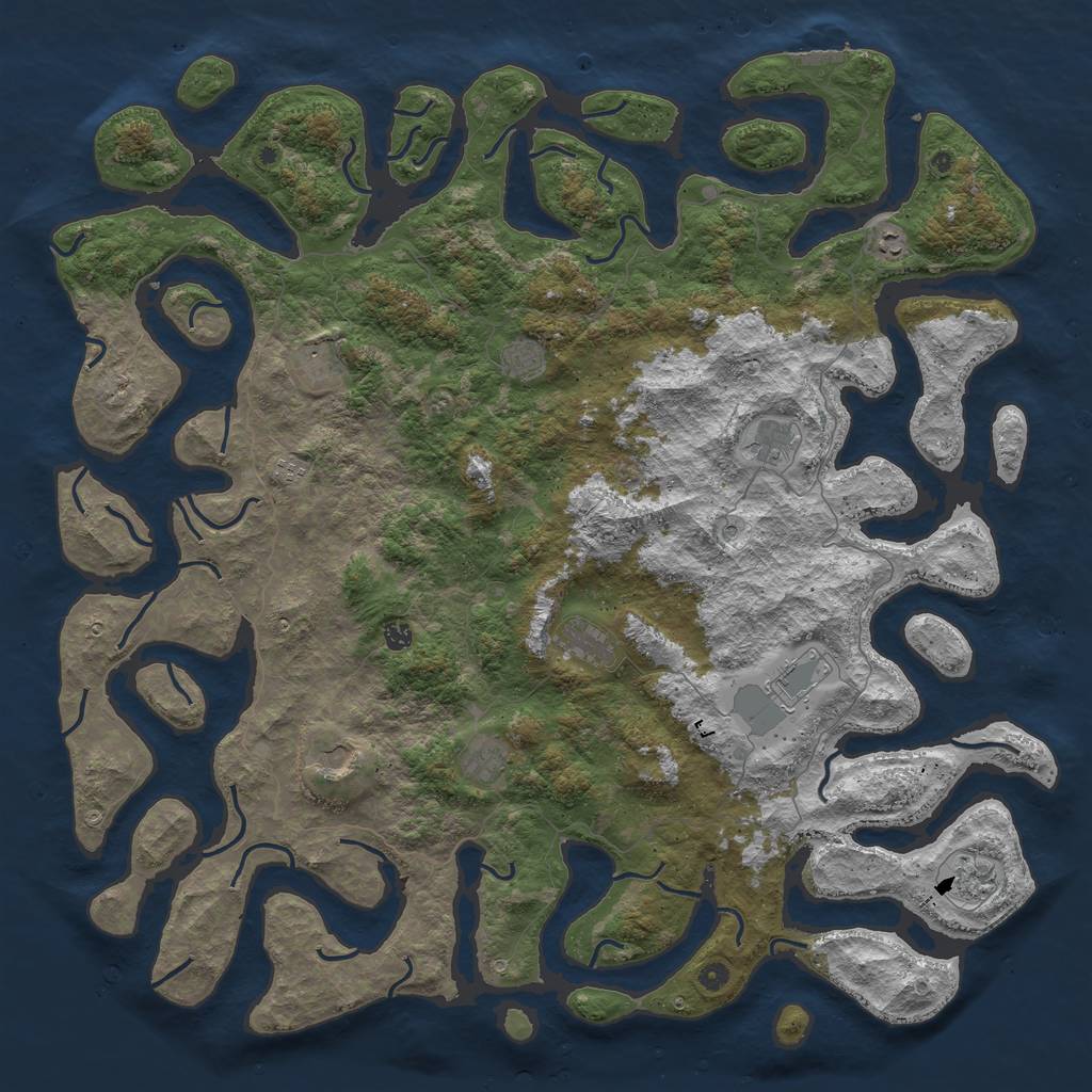 Rust Map: Procedural Map, Size: 5666, Seed: 866486929, 15 Monuments