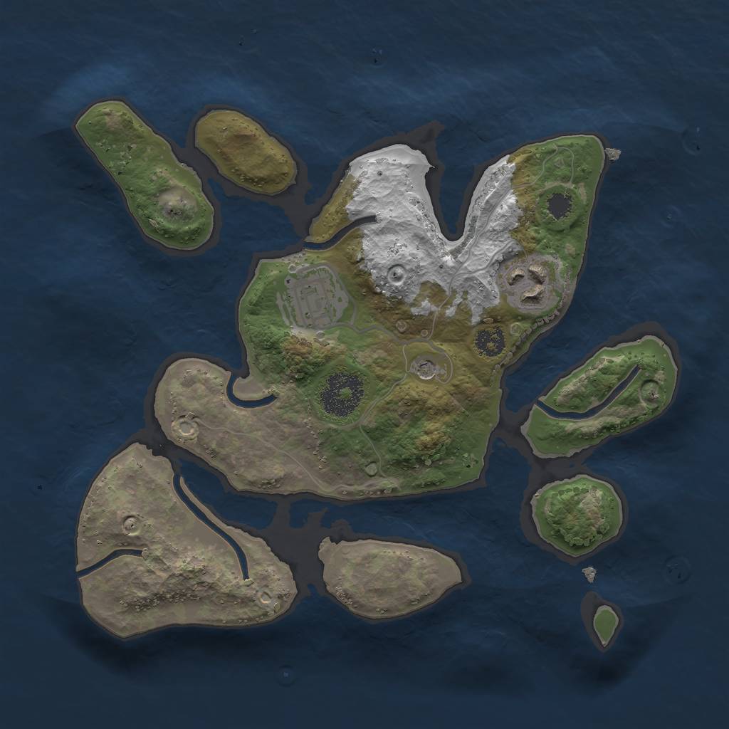 Rust Map: Procedural Map, Size: 2500, Seed: 890765, 5 Monuments