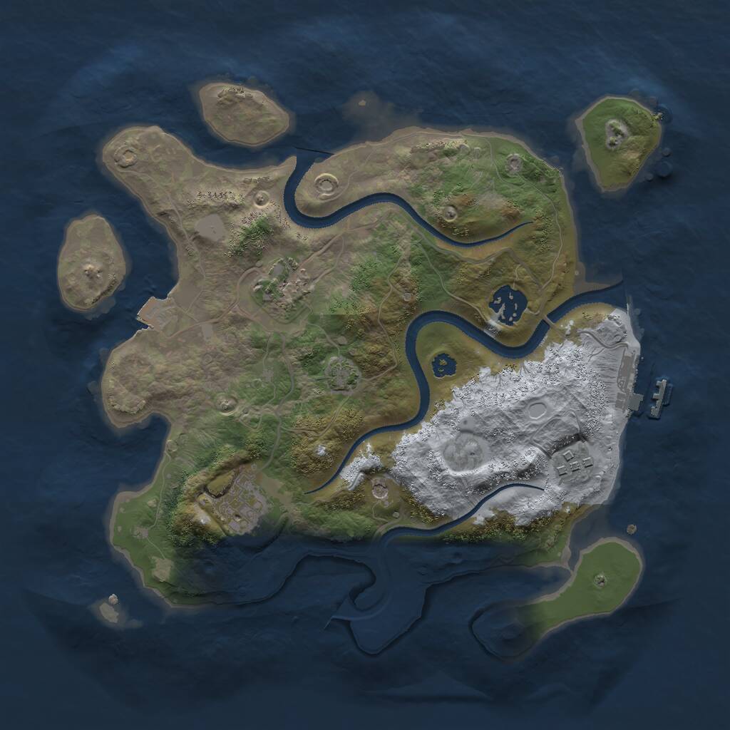 Rust Map: Procedural Map, Size: 3000, Seed: 4795959, 8 Monuments