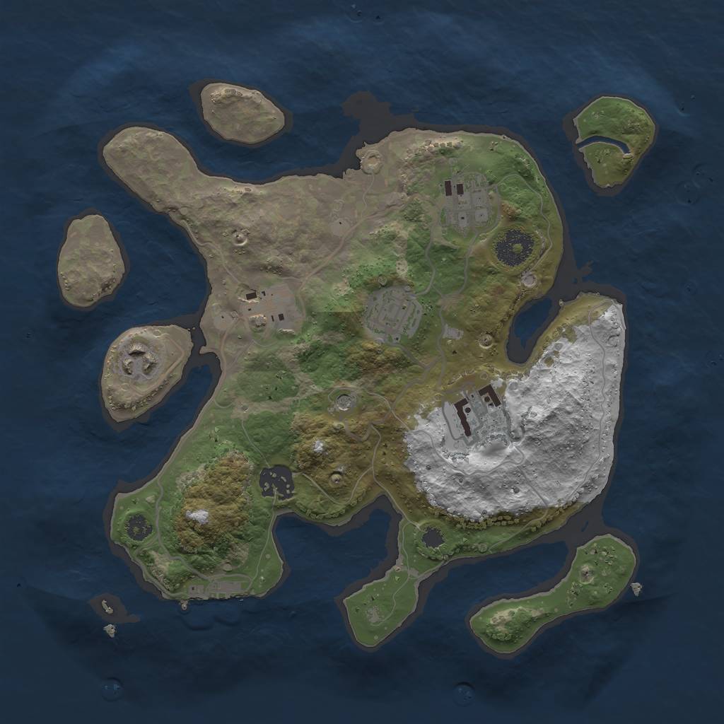 Rust Map: Procedural Map, Size: 3000, Seed: 4795959, 10 Monuments