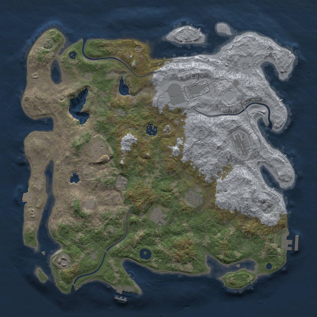 Rust Map: Procedural Map, Size: 4096, Seed: 89926781, 14 Monuments