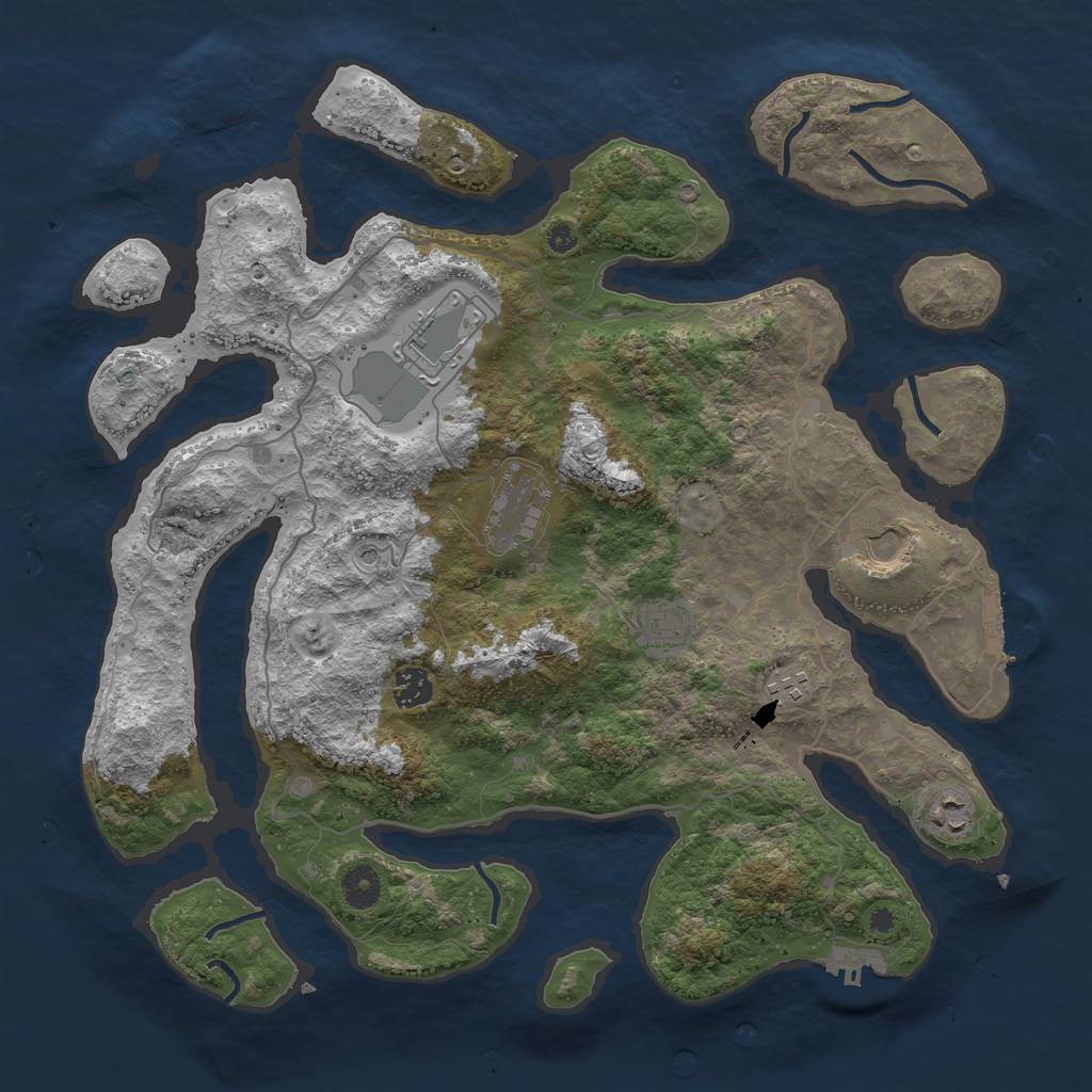 Rust Map: Procedural Map, Size: 4000, Seed: 1857755627, 12 Monuments