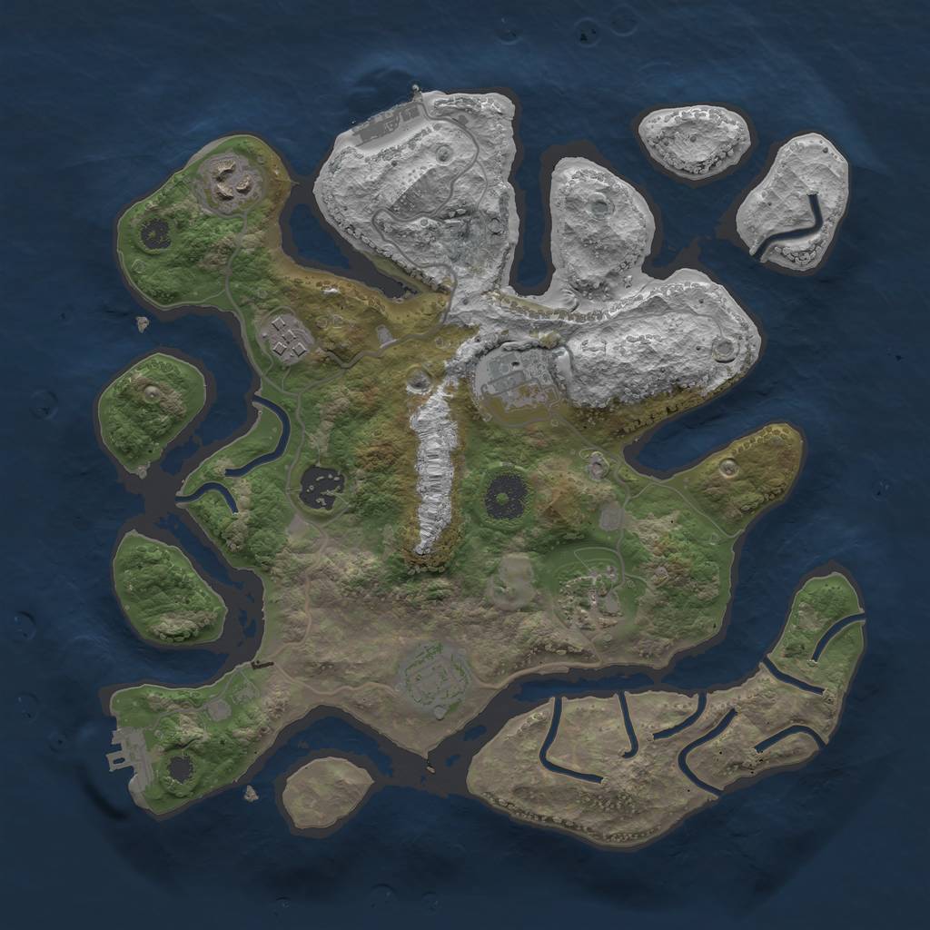Rust Map: Procedural Map, Size: 3150, Seed: 13825, 10 Monuments