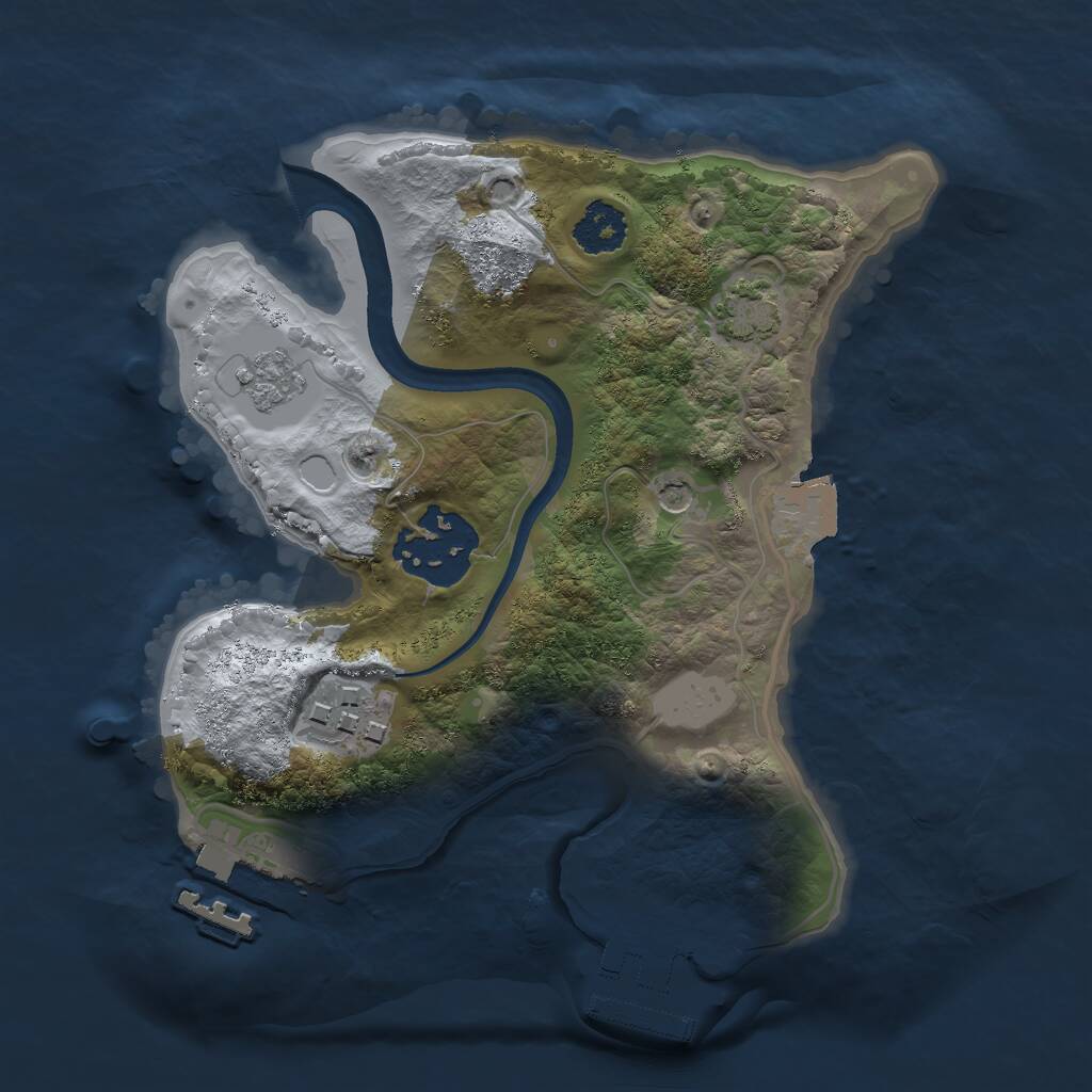 Rust Map: Procedural Map, Size: 2100, Seed: 12, 8 Monuments