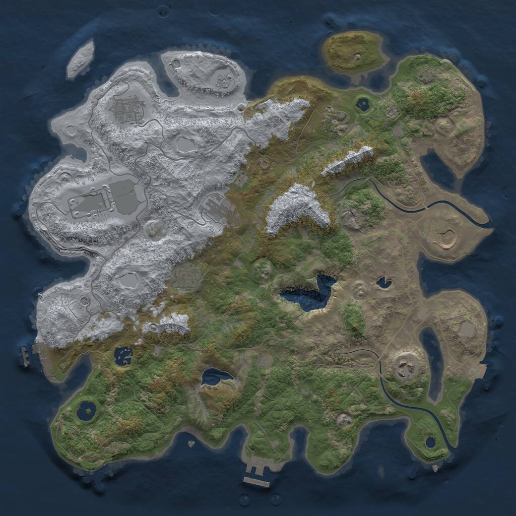 Rust Map: Procedural Map, Size: 4000, Seed: 426173458, 14 Monuments