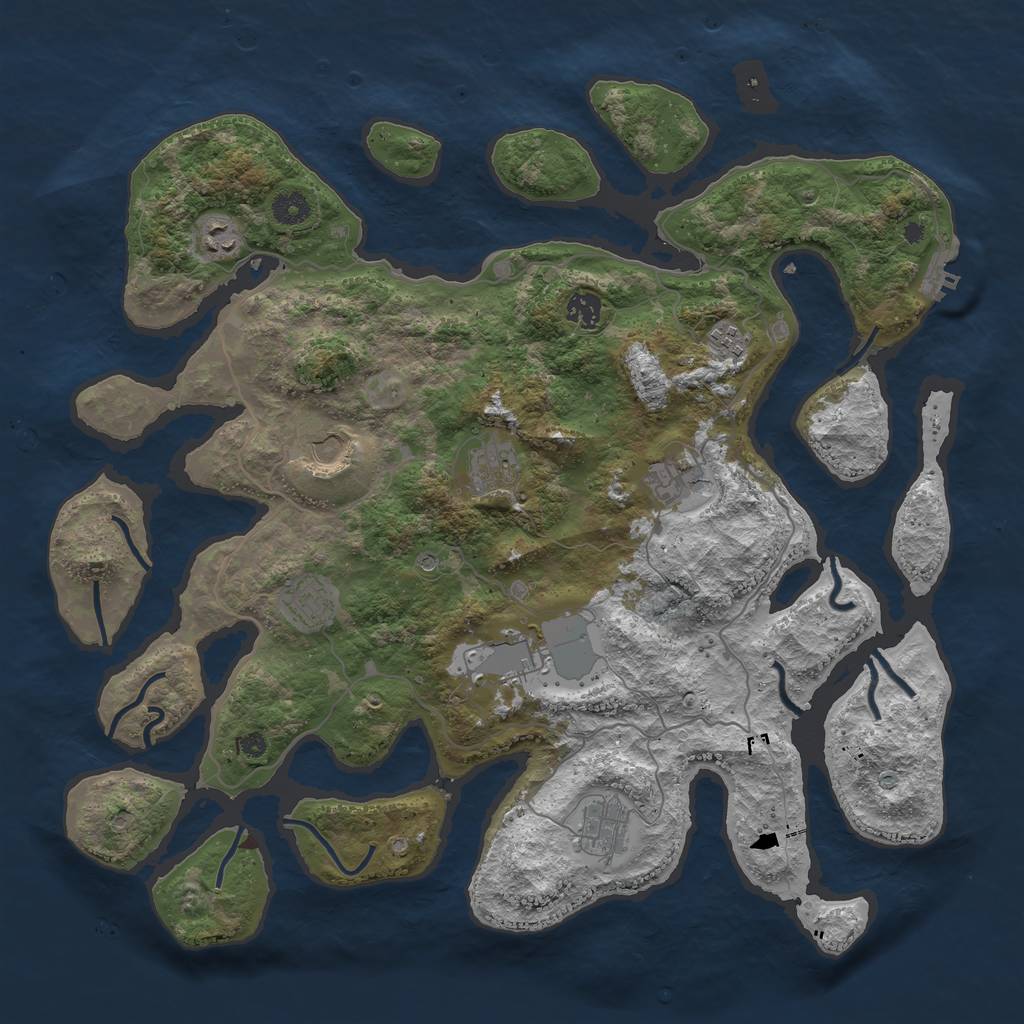 Rust Map: Procedural Map, Size: 4250, Seed: 4931169, 13 Monuments