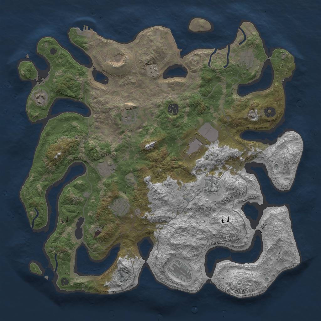 Rust Map: Procedural Map, Size: 4250, Seed: 1636068999, 16 Monuments