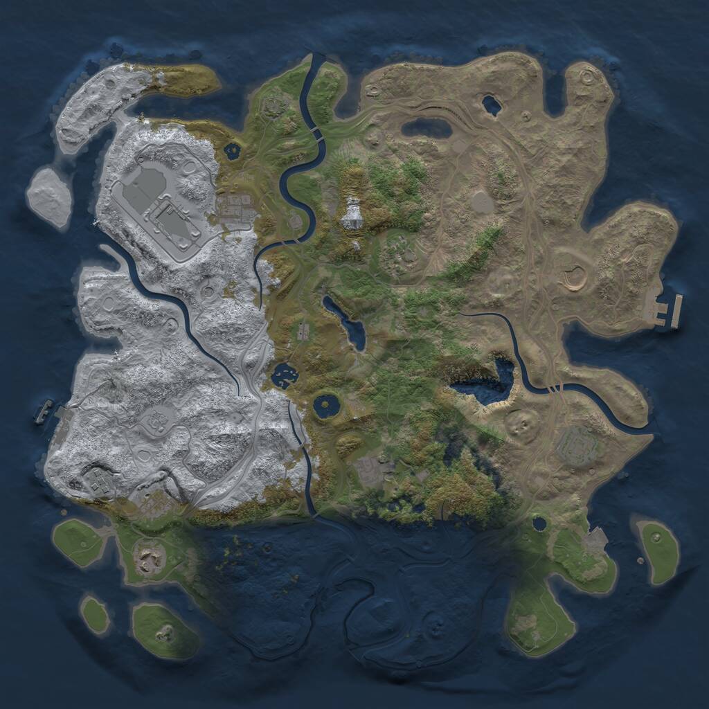 Rust Map: Procedural Map, Size: 4250, Seed: 936176177, 16 Monuments