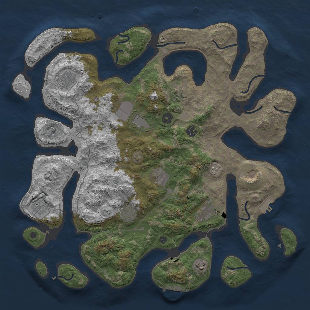 Rust Map: Procedural Map, Size: 4250, Seed: 936176177, 16 Monuments