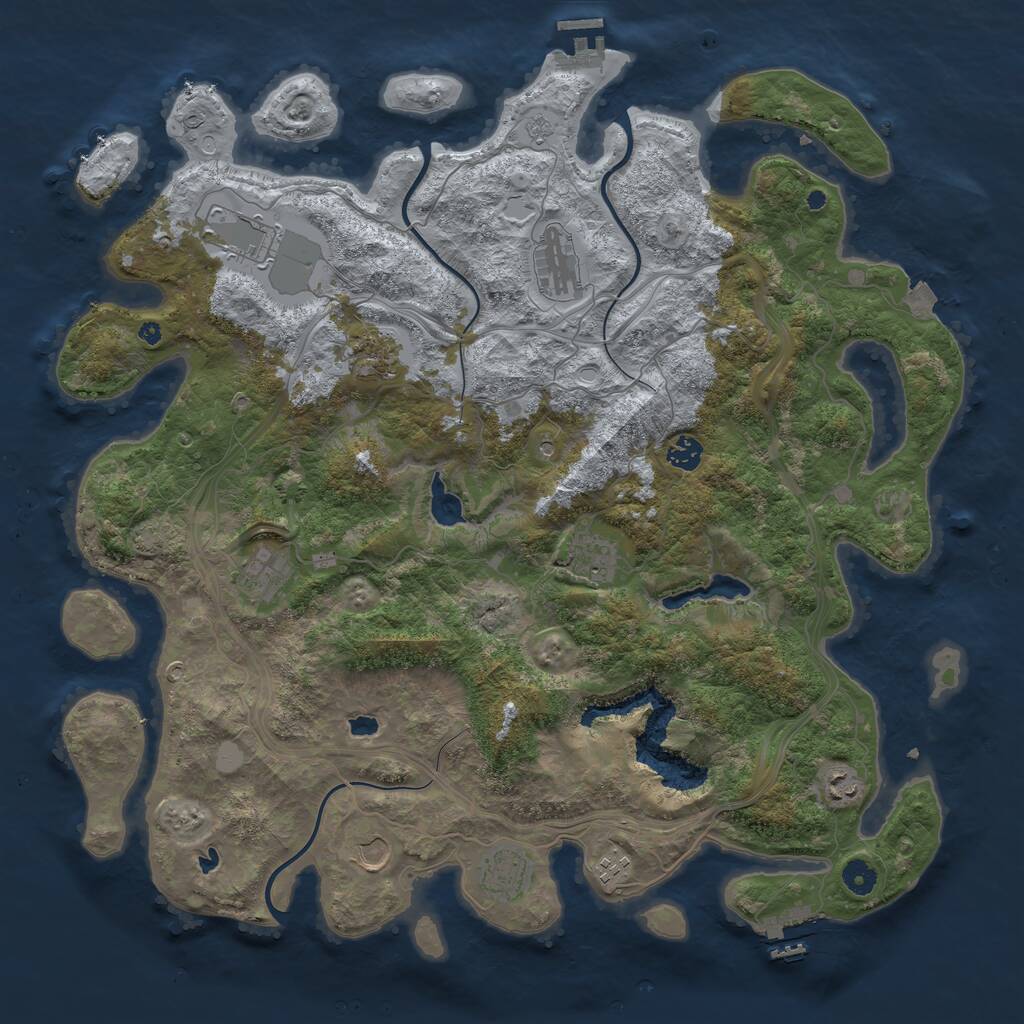 Rust Map: Procedural Map, Size: 4500, Seed: 692, 16 Monuments