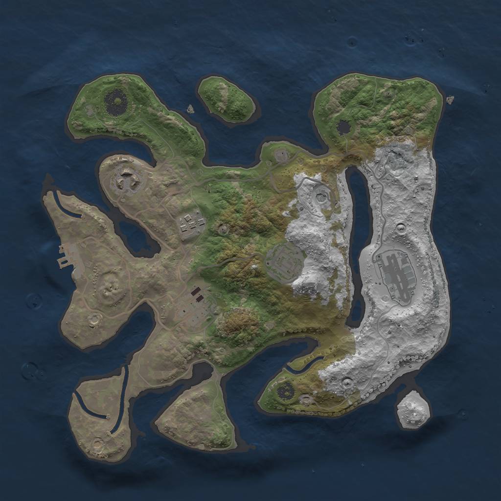 Rust Map: Procedural Map, Size: 3000, Seed: 236, 9 Monuments