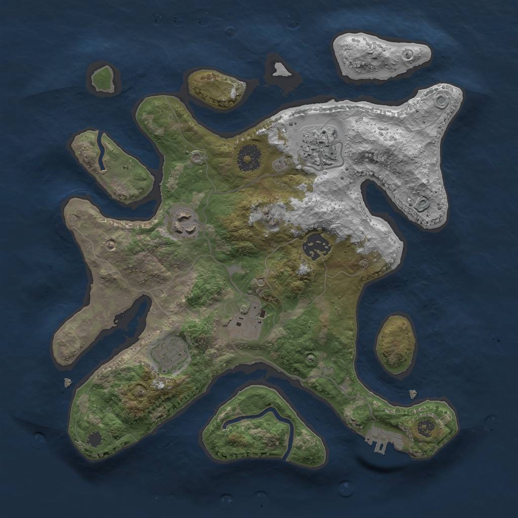 Rust Map: Procedural Map, Size: 3000, Seed: 359711308, 8 Monuments