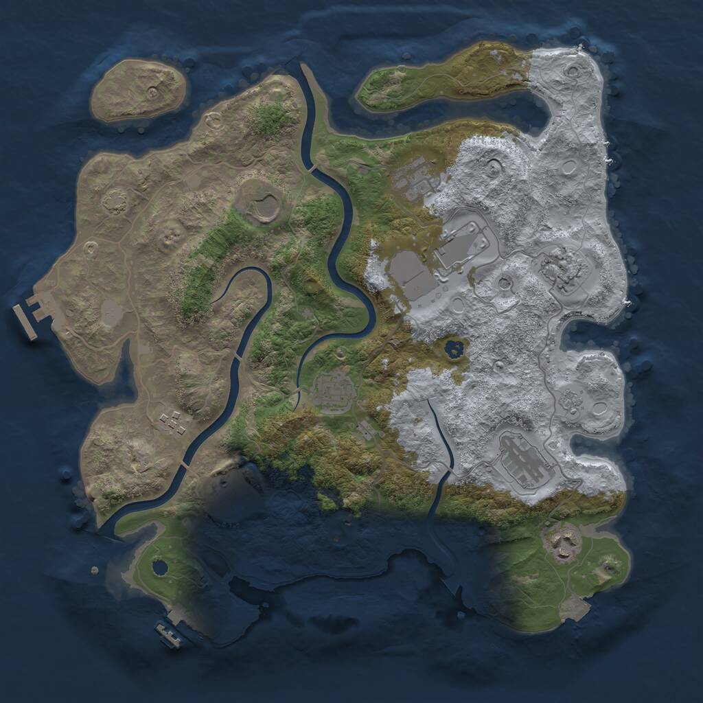 Rust Map: Procedural Map, Size: 3700, Seed: 498661917, 15 Monuments