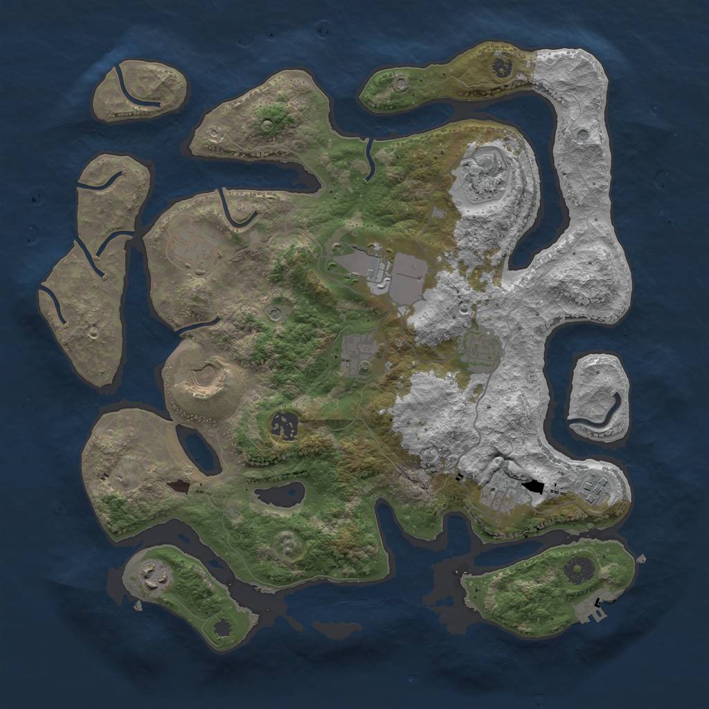 Rust Map: Procedural Map, Size: 3700, Seed: 498661917, 14 Monuments