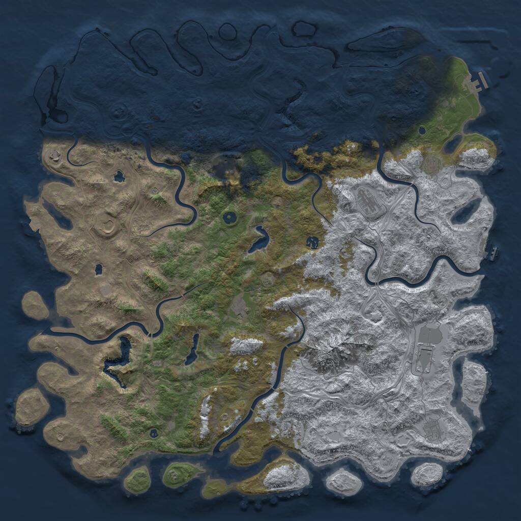 Rust Map: Procedural Map, Size: 6000, Seed: 1547239814, 17 Monuments