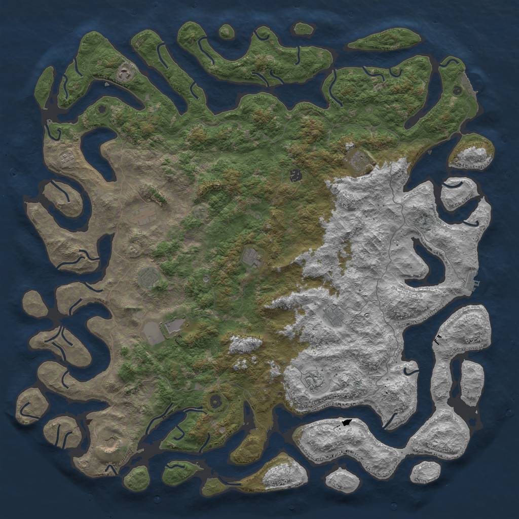 Rust Map: Procedural Map, Size: 6000, Seed: 1547239814, 16 Monuments