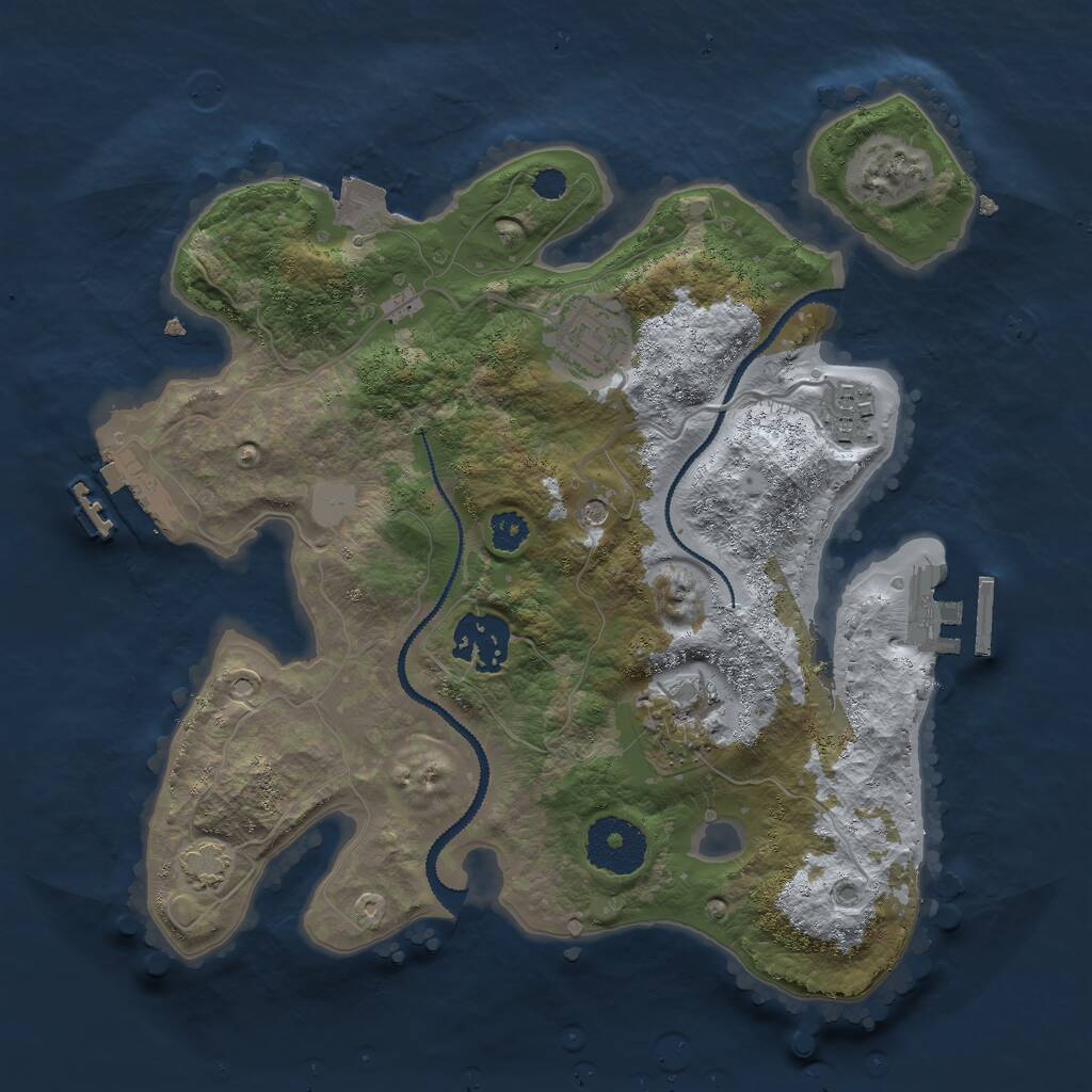 Rust Map: Procedural Map, Size: 2800, Seed: 5984, 9 Monuments