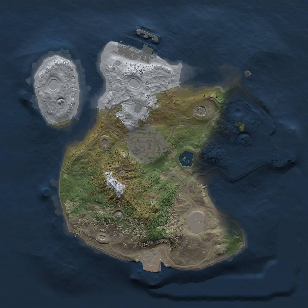 Rust Map: Procedural Map, Size: 2000, Seed: 323203914, 5 Monuments
