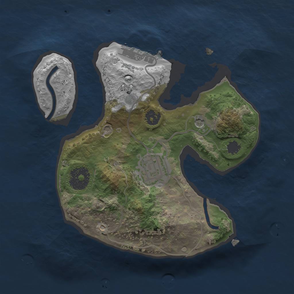 Rust Map: Procedural Map, Size: 2000, Seed: 323203914, 5 Monuments