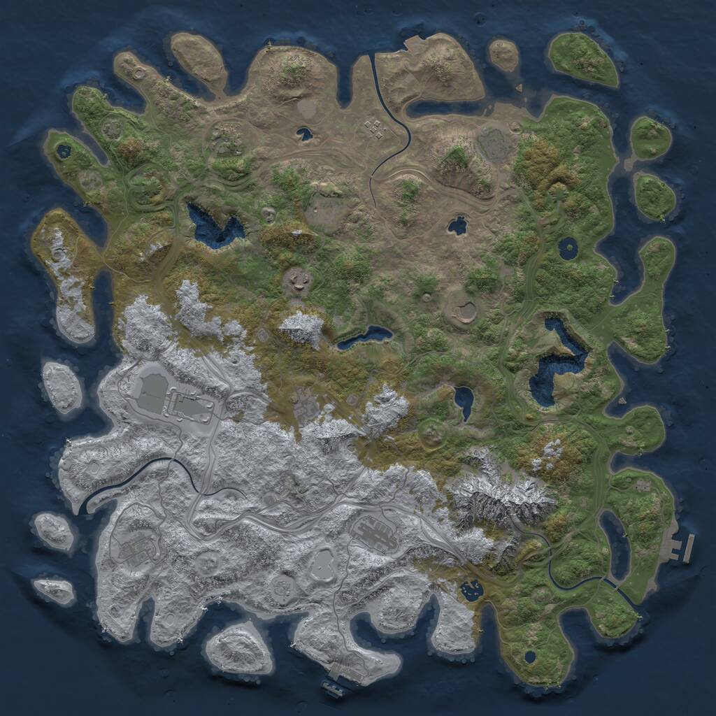 Rust Map: Procedural Map, Size: 5000, Seed: 12930328, 17 Monuments