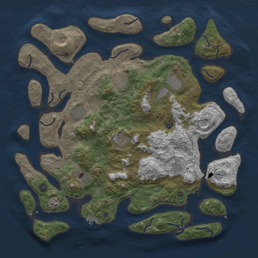 Rust Map: Procedural Map, Size: 4500, Seed: 78826, 14 Monuments