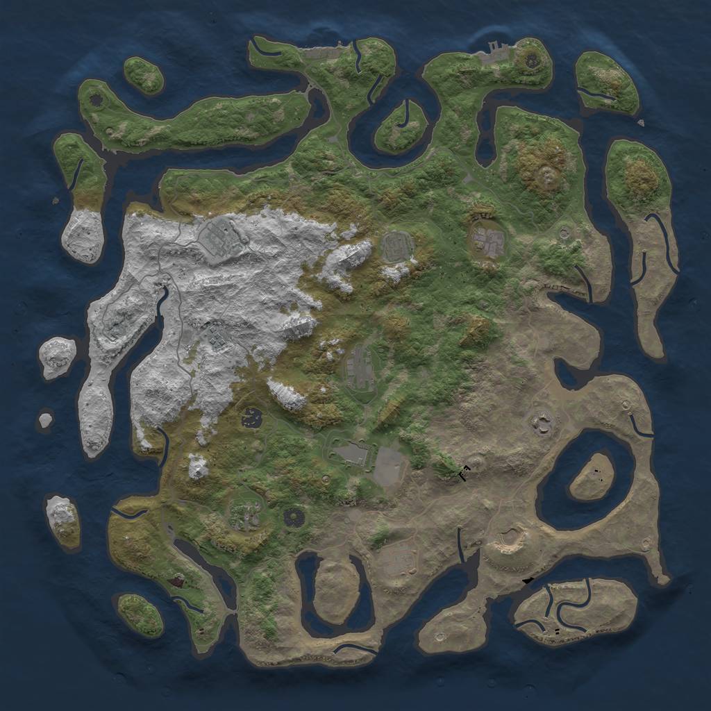 Rust Map: Procedural Map, Size: 5022, Seed: 2000000025, 16 Monuments