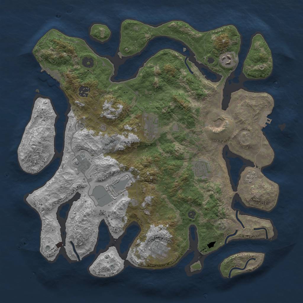 Rust Map: Procedural Map, Size: 3900, Seed: 334, 14 Monuments