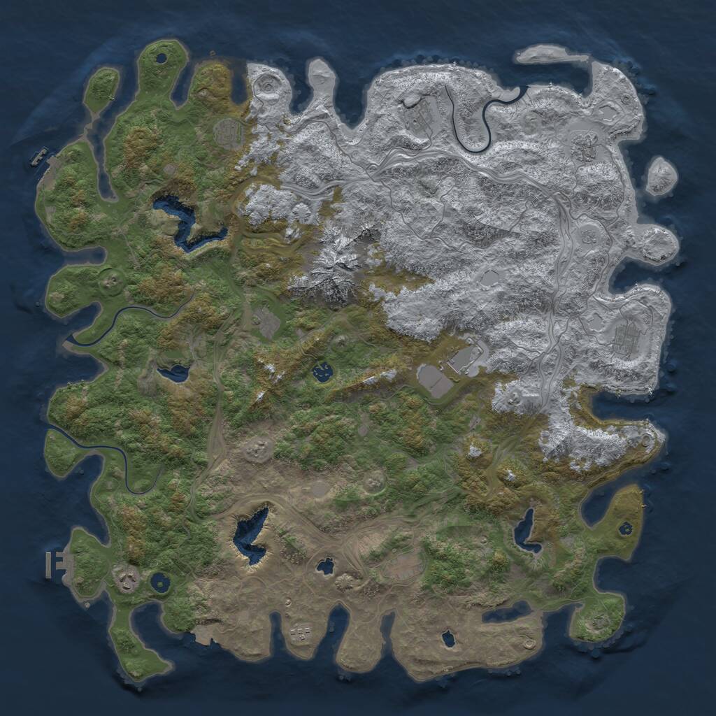 Rust Map: Procedural Map, Size: 5500, Seed: 24, 16 Monuments