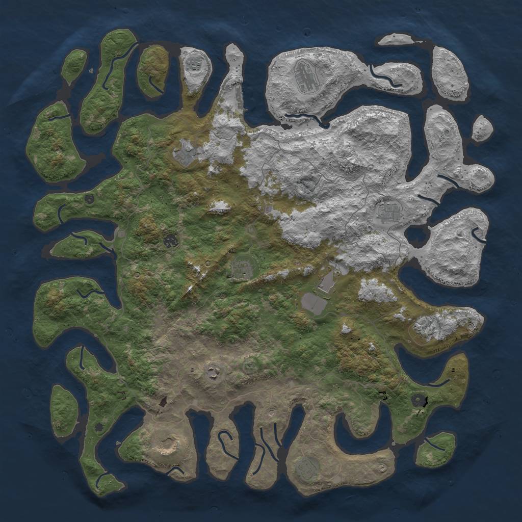 Rust Map: Procedural Map, Size: 5500, Seed: 24, 15 Monuments