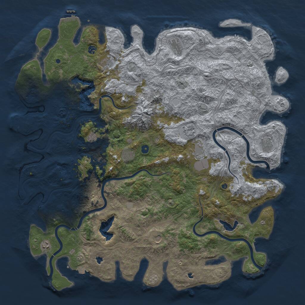 Rust Map: Procedural Map, Size: 5500, Seed: 24, 17 Monuments
