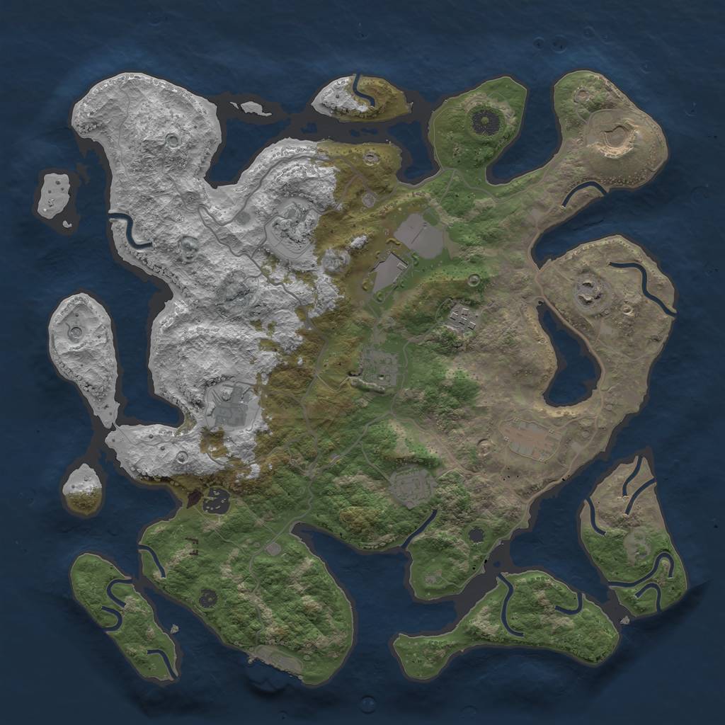 Rust Map: Procedural Map, Size: 4000, Seed: 1976425, 14 Monuments