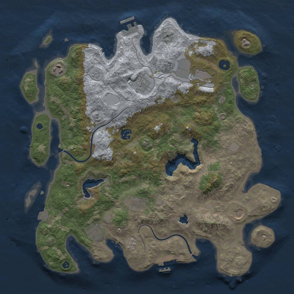 Rust Map: Procedural Map, Size: 4000, Seed: 5637685, 14 Monuments