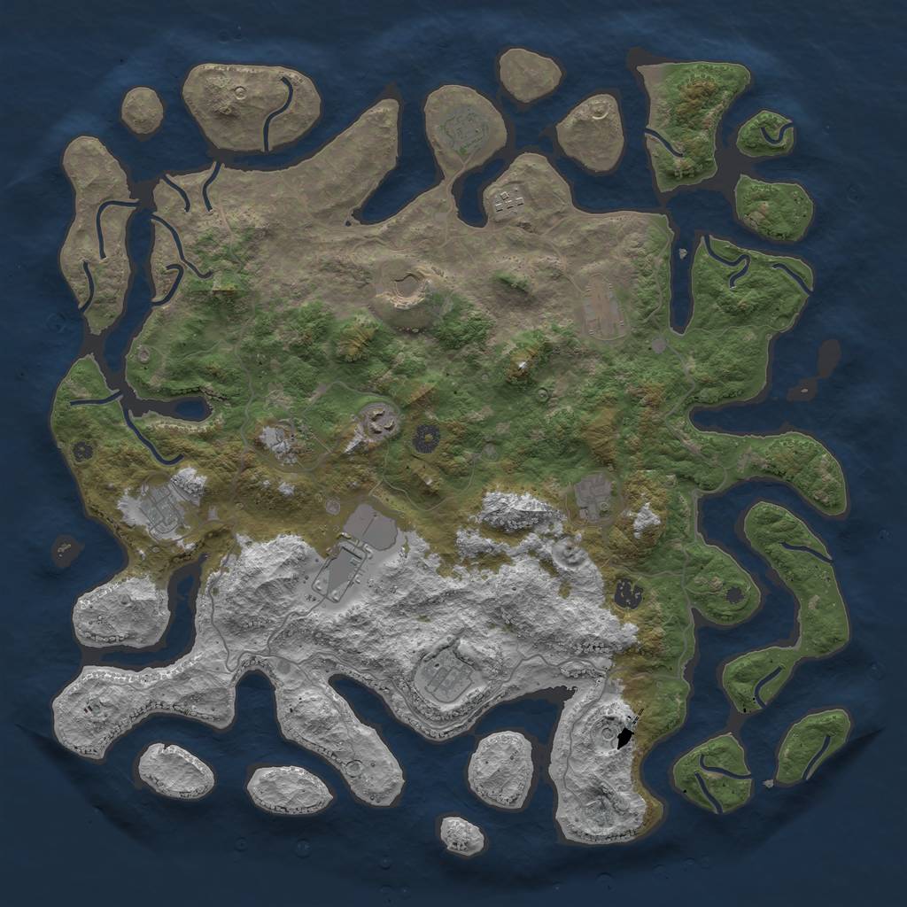 Rust Map: Procedural Map, Size: 4700, Seed: 972088097, 14 Monuments