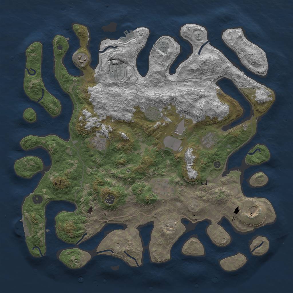 Rust Map: Procedural Map, Size: 4500, Seed: 933126, 15 Monuments