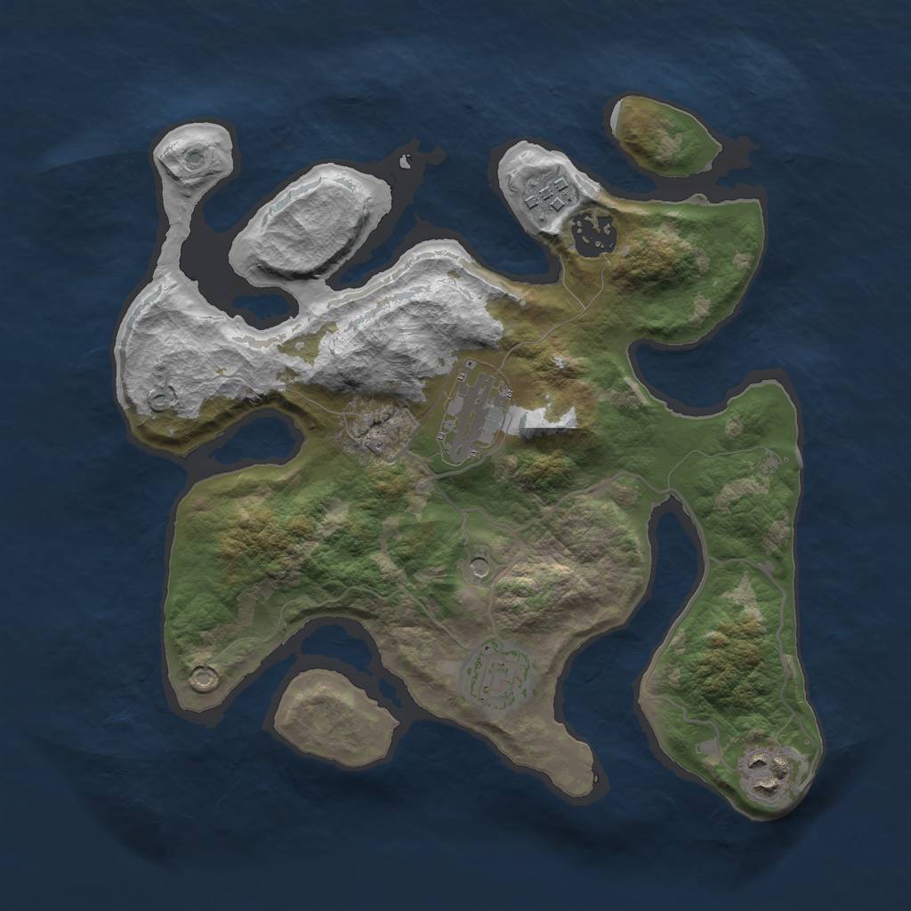 Rust Map: Barren, Size: 2950, Seed: 4235, 8 Monuments