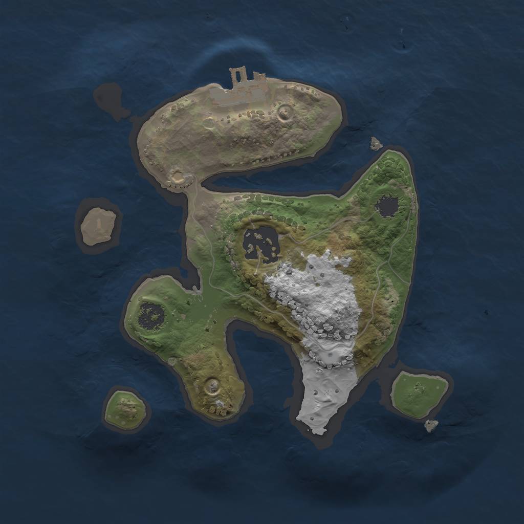 Rust Map: Procedural Map, Size: 2000, Seed: 18883, 4 Monuments