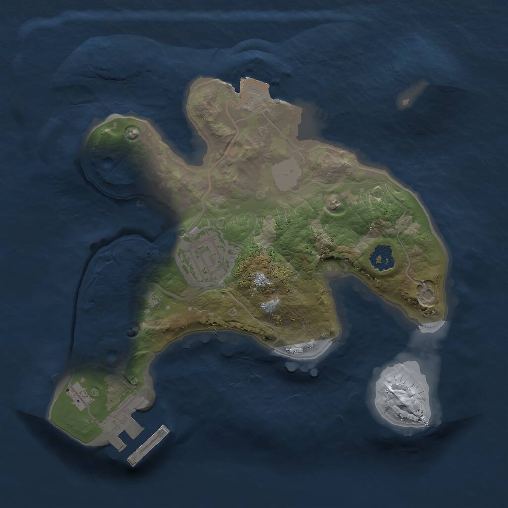 Rust Map: Procedural Map, Size: 2000, Seed: 15365674, 3 Monuments