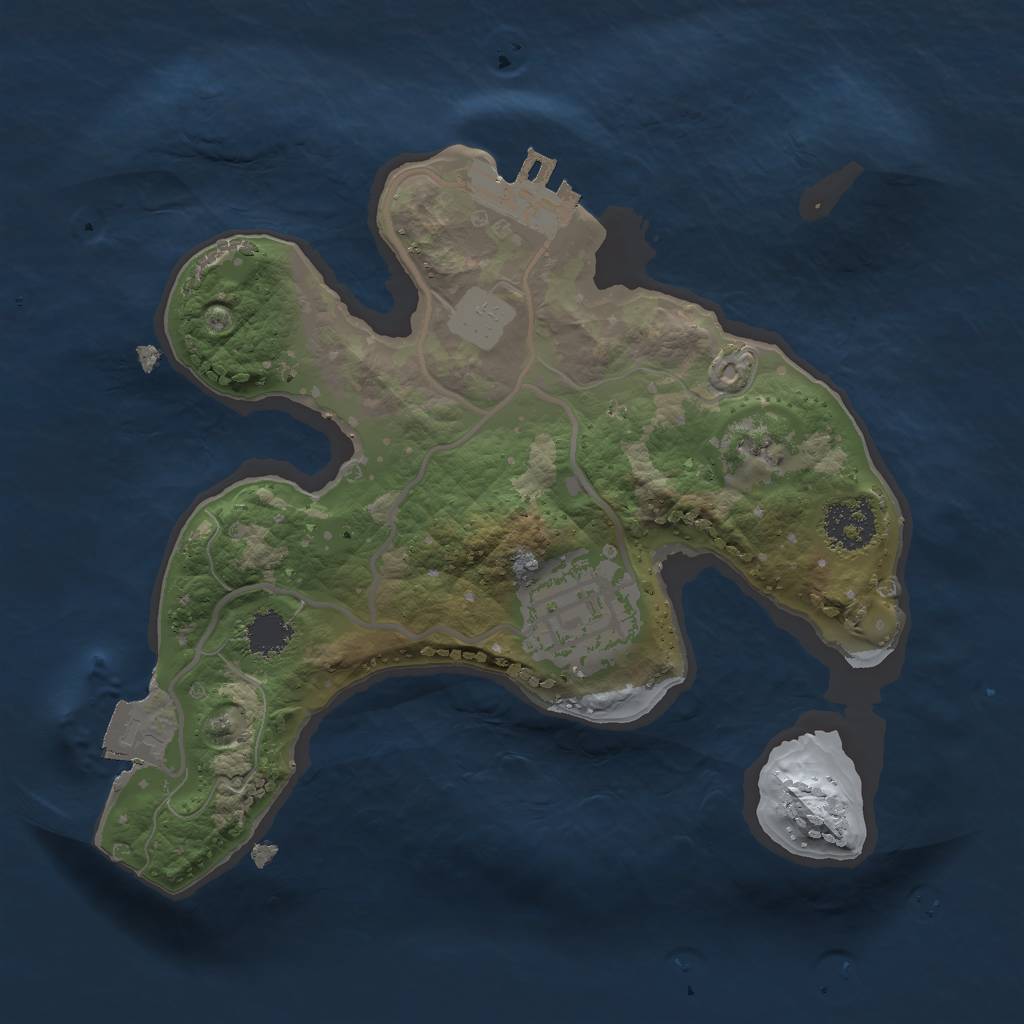 Rust Map: Procedural Map, Size: 2000, Seed: 15365674, 5 Monuments