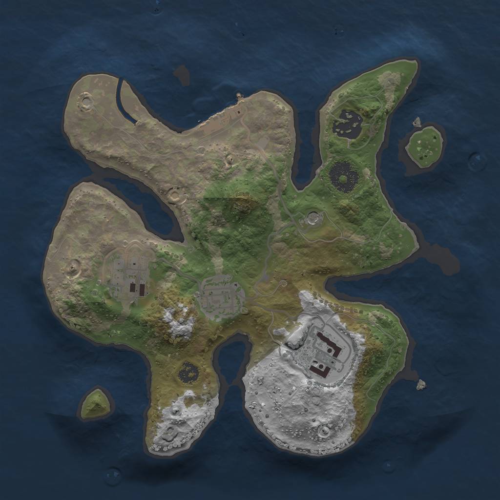 Rust Map: Procedural Map, Size: 2530, Seed: 1241731112, 8 Monuments